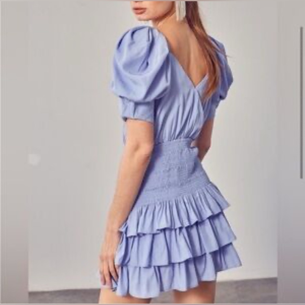 Do+Be Periwinkle Puff Sleeve Dress - Picture 2 of 3